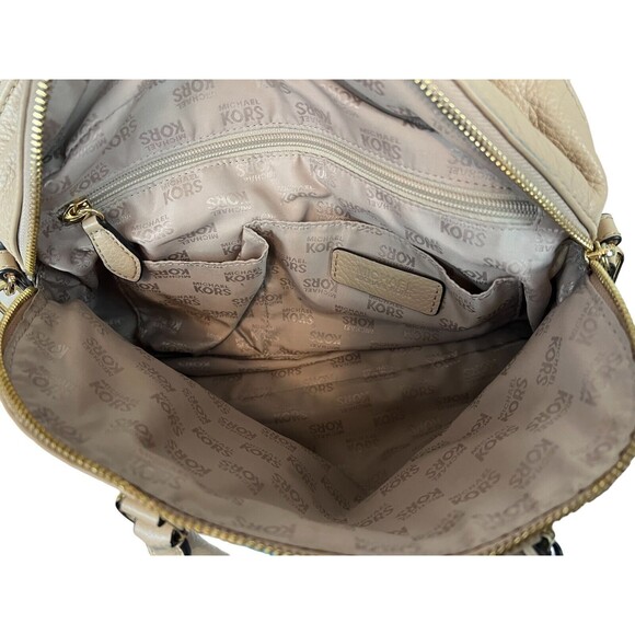 Michael Kors Satchel Handbag w Crossbody Chain Strap  Light Tan Leather - Picture 14 of 16